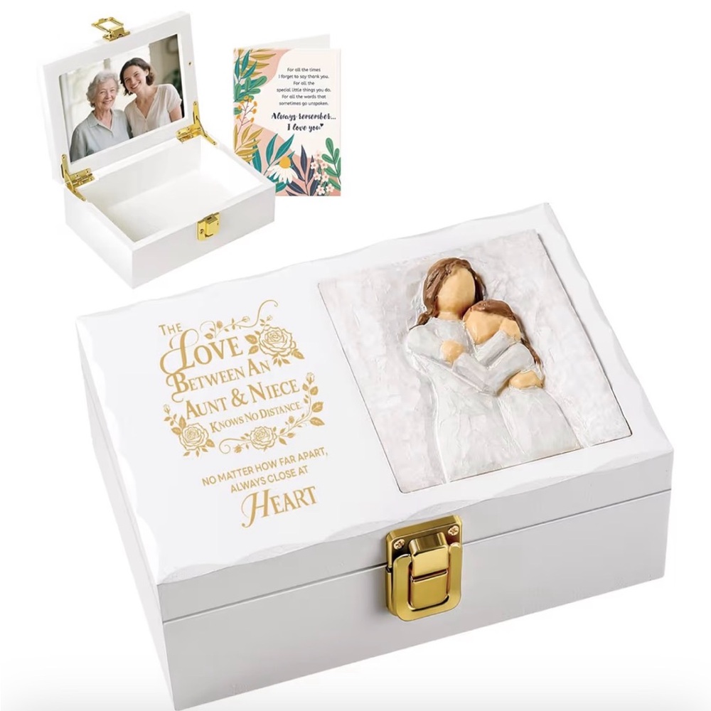 NIB Willow Tree White Keepsake Box Picture Frame  inside, lovely card & box NWT